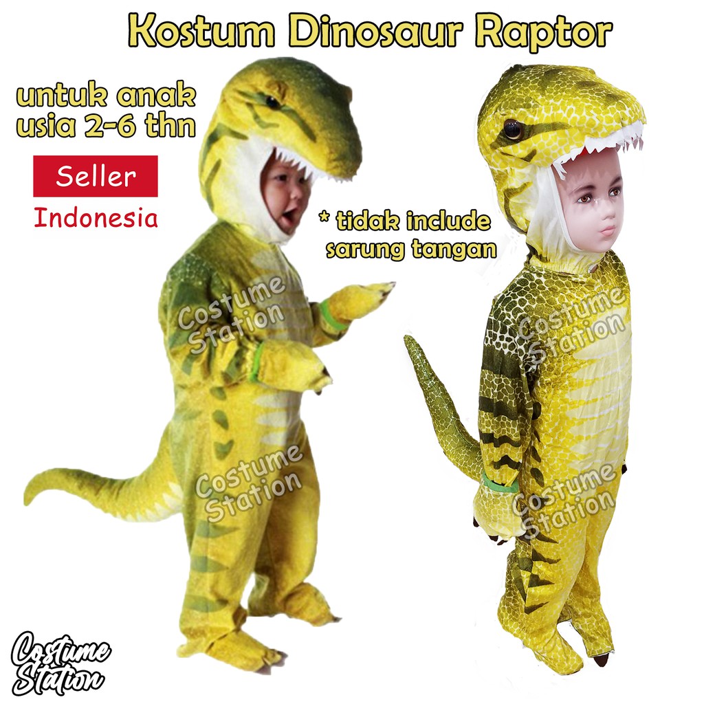 Kostum Dinosaur Raptor / Costume Dinosaurus Yellow Trex, Dino T rex