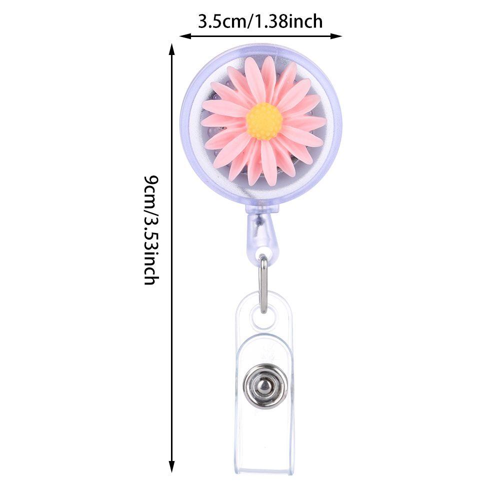 Top Badge Retractable Motif Bunga Daisy Bahan Resin Untuk Perawat