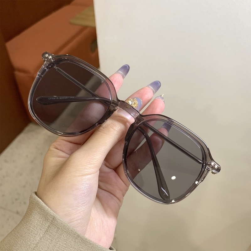 (YUZHU) COD Kacamata Hitam Polarized Brown Gaya Korea INS Retro Oversized Frame Sunglasses Wanita