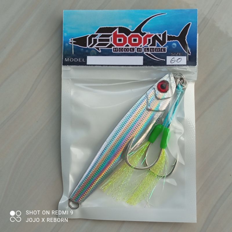 metal jig PLUS assist hook 60gr 60 gr 60 gram killer multifungsi SIAP PAKAI