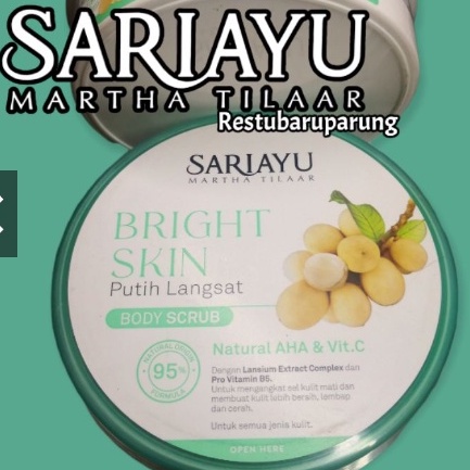sariayu body scrub skin brightening/ lulur sariayu putih langsat 175 gr
