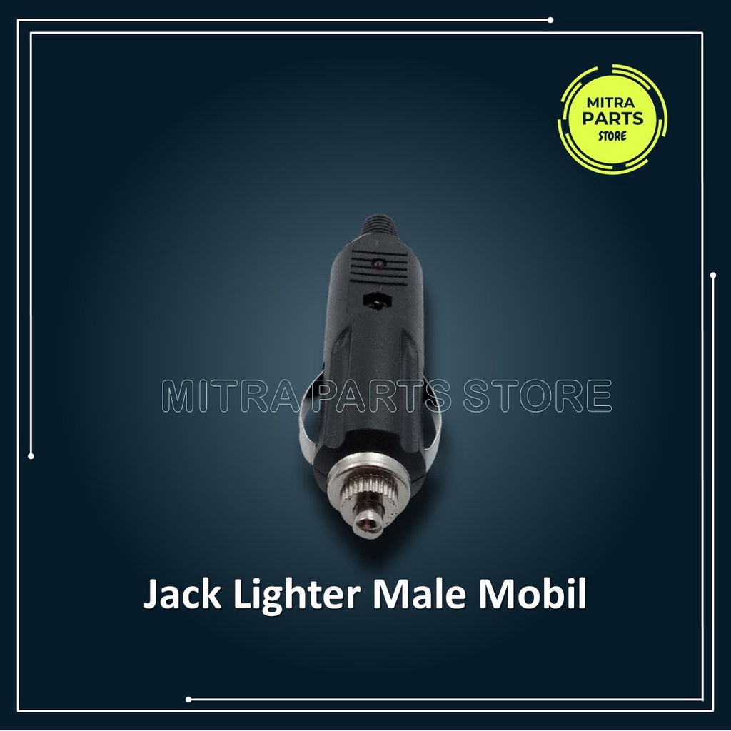 Jack Lighter Male Lamp Indicator / Colokan Lighter Mobil Cowok Lampu Indikator