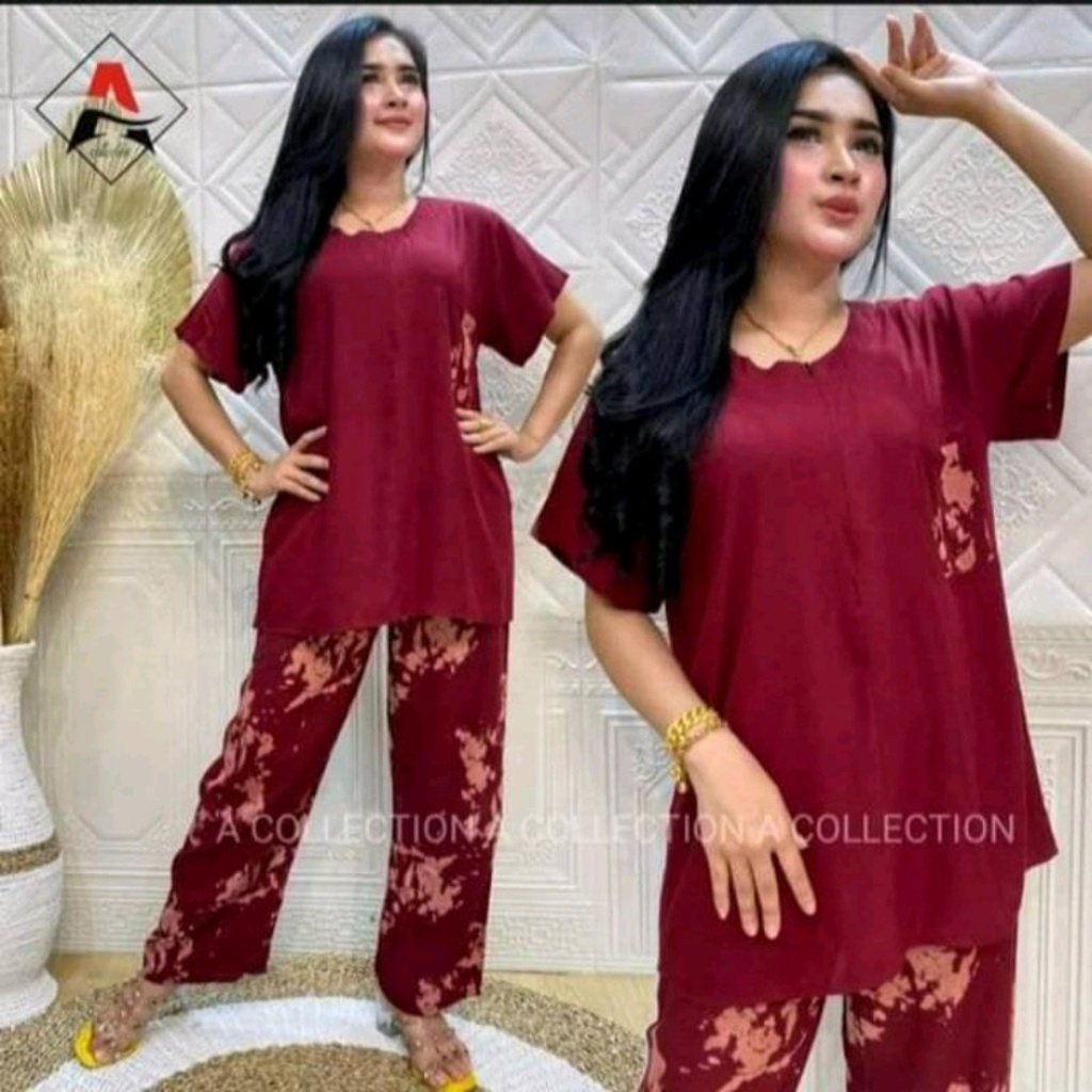 ANNAJA IZOORA SET SETELAN rayon diamond set wanita new