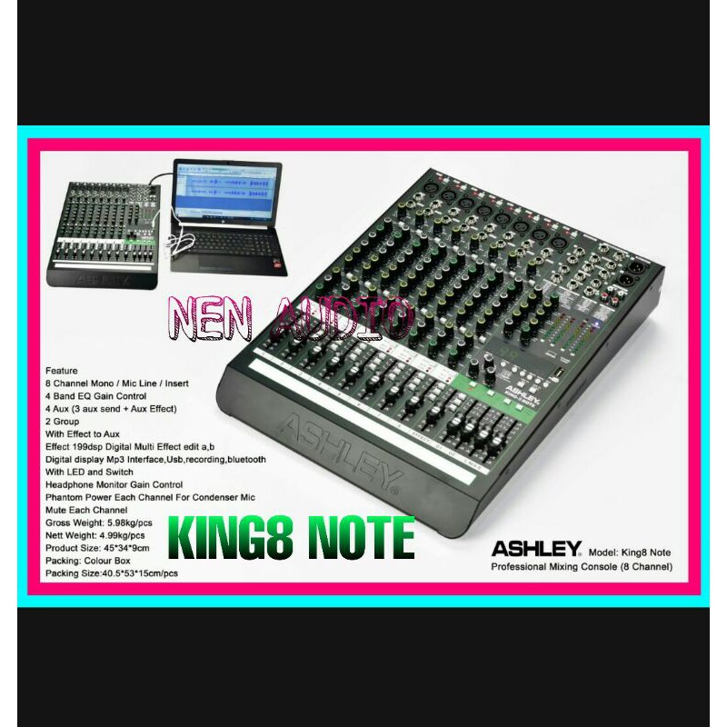 Mixer Ashley KING8 Note Original Ashley Soundcard Recording
