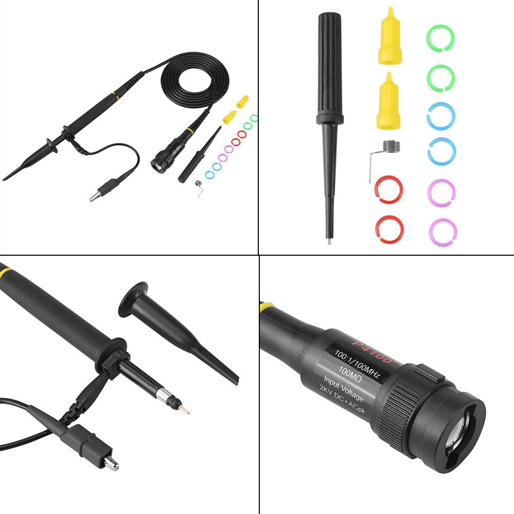 P4100 Oscilloscope Probe 100X High Voltage 2KV Clip 100Mhz Bandwidth