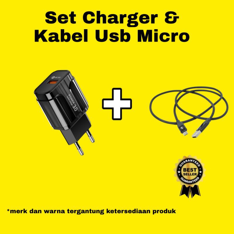 kabel usb micro dan kepala charger