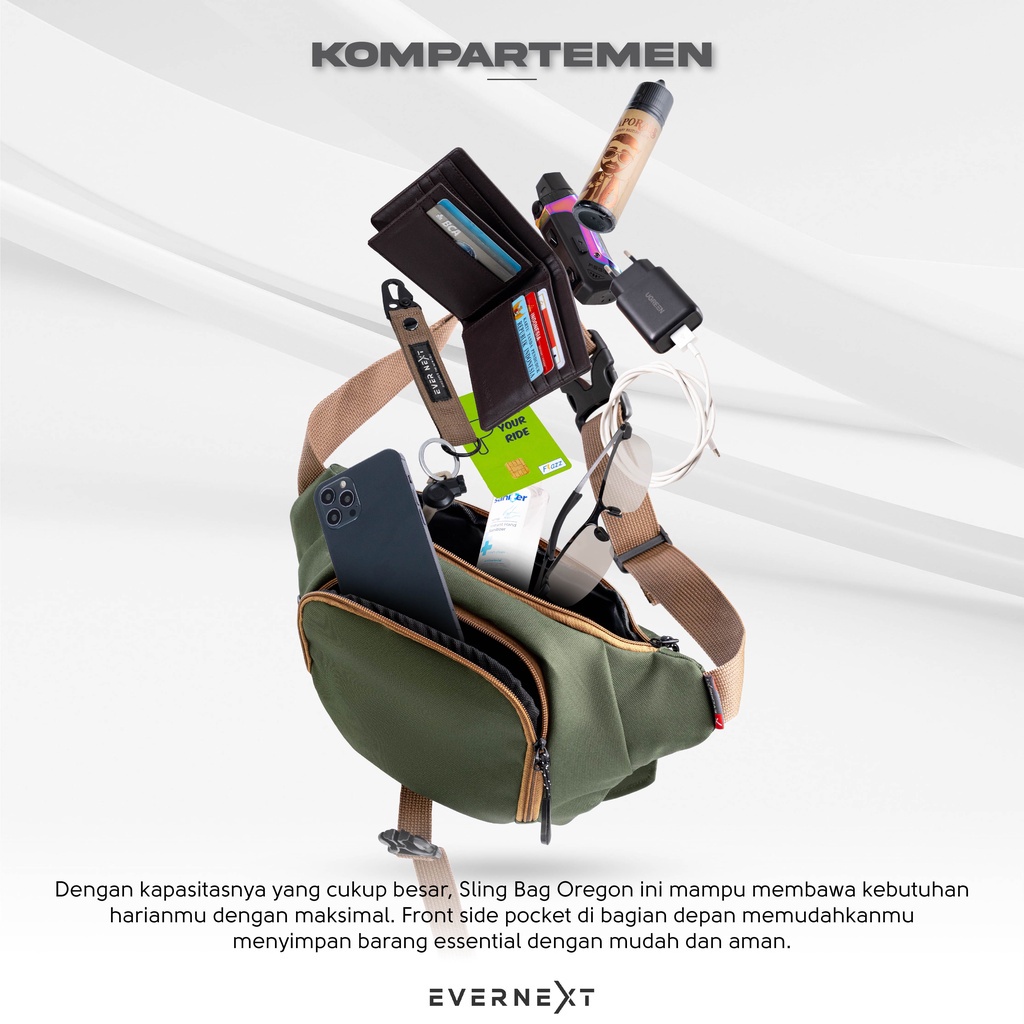 Promo tas slempang selempang pria murah original terbaru kualitas import waistbag tas pinggang cowok distro waisbag pria Oregon series