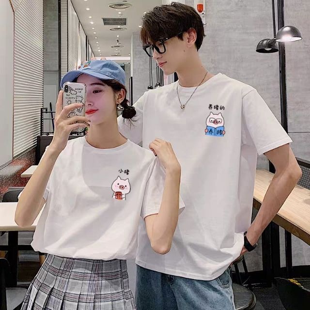 MYSTIQUE.ID-BAJU KAOS COUPLE PIG MINI T-SHIRT LUCU DAN AESTHETIC
