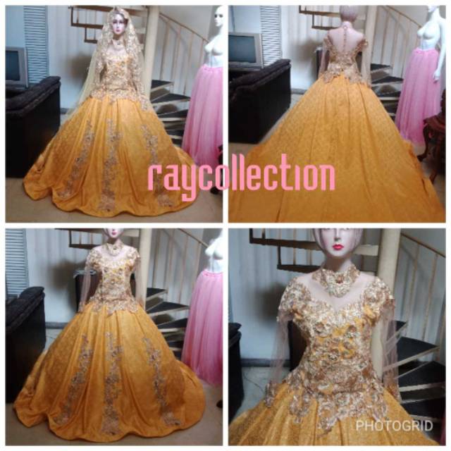 Gaun pengantin ekor /gown wedding / gaun pengantin muslim