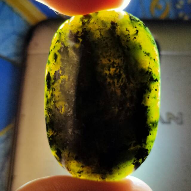 Badar Lumut Sungai Dareh size JUMBO - Loose Stone Batu Akik Natural ( bukan bacan )