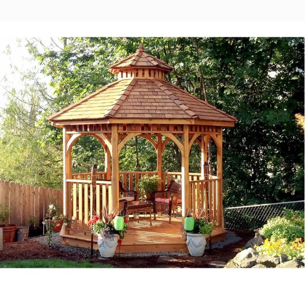 Gasebo Okta Kayu Jati Minimalis