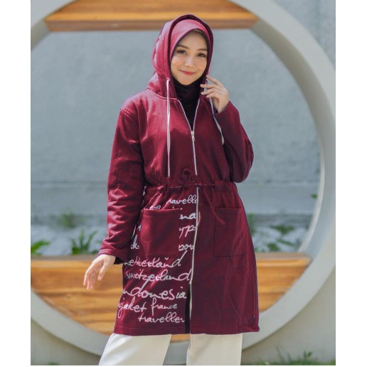 Jaket Wanita Korea Musim Dingin Hoodie Muslimah PAKAIAN FASHION WANITA AFI - MA - JAKET MELDA 53RLX