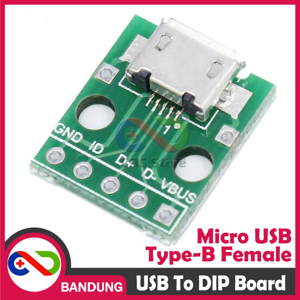 USB MICRO TYPE B FEMALE TO DIP ADAPTER CONVERTER 2.54MM PCB