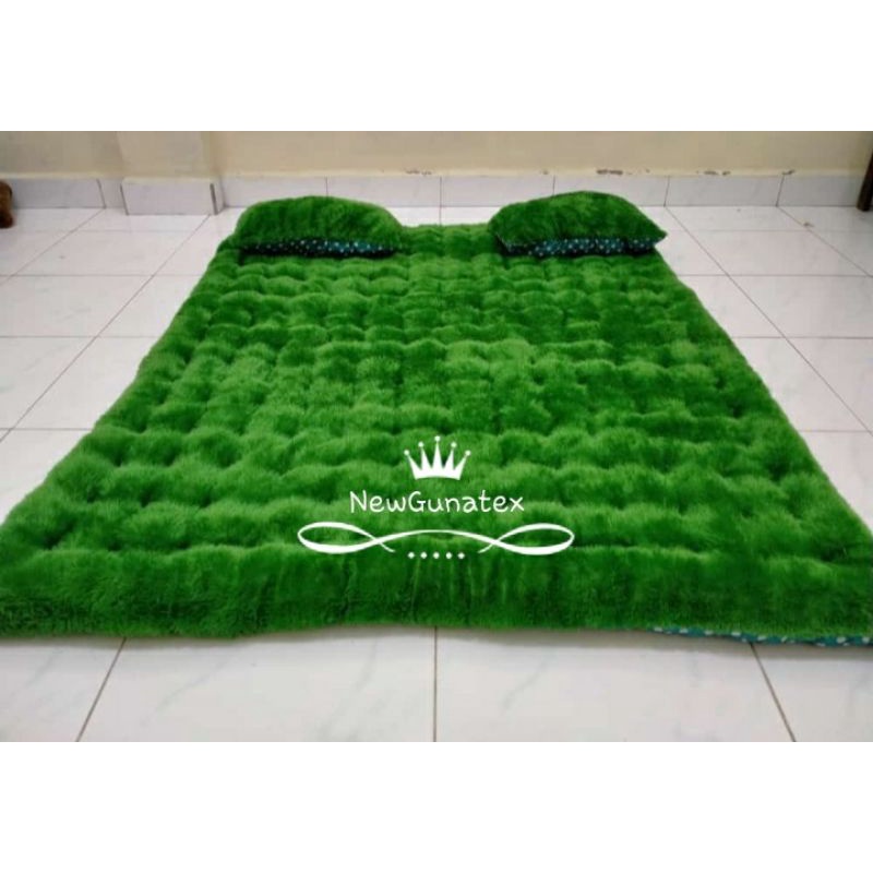 KASUR GENDER RASFUR BULU 2 BANTAL - Hijau