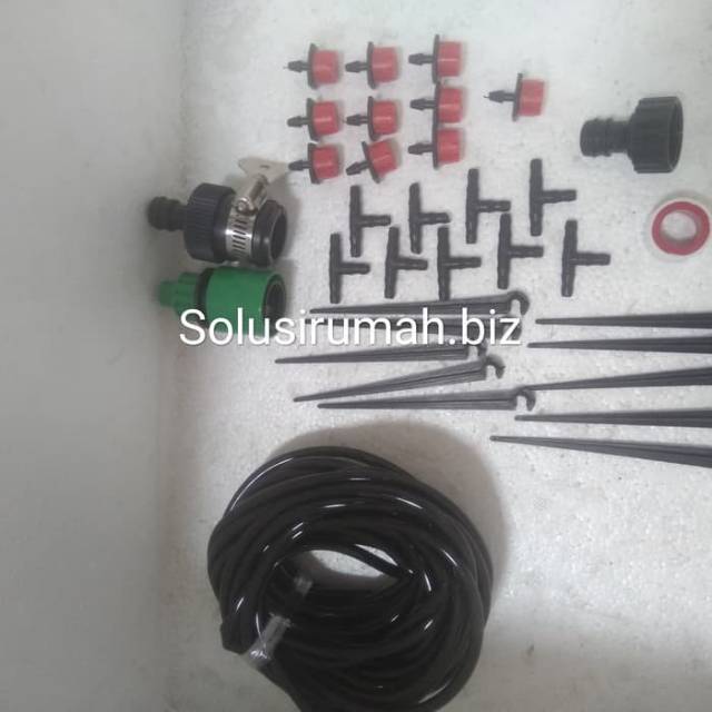 PAKET HIDROPONIK 25M SELANG 3 ADAPTOR 30BIJI = STICK Drip + SPUYER
