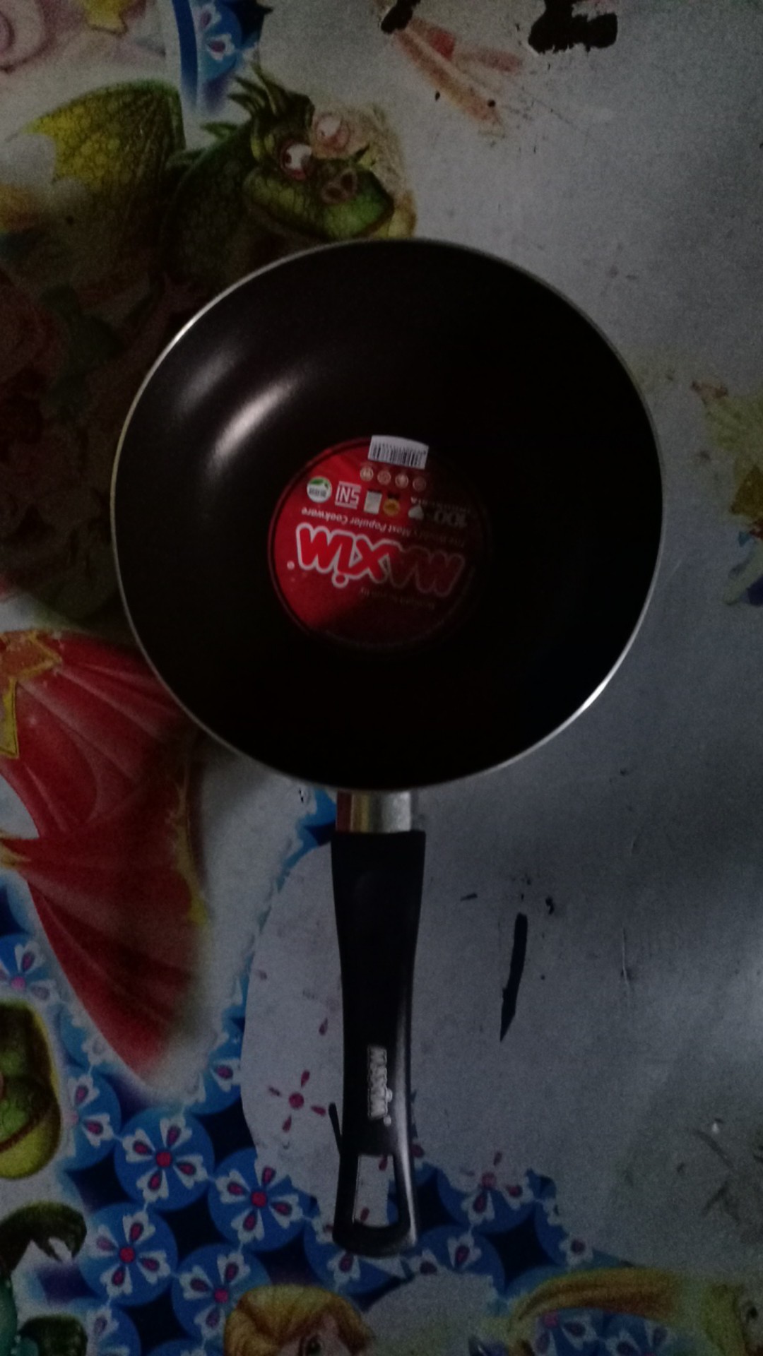 Maxim Valentino Deep Wok Teflon / Panci Wajan Penggorengan Tumis Anti Lengket 24 Cm - Hitam