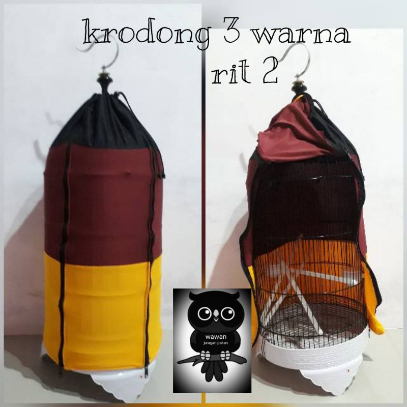 kerodong 3 warna rit 2, resleting 2 , kandang kapsul