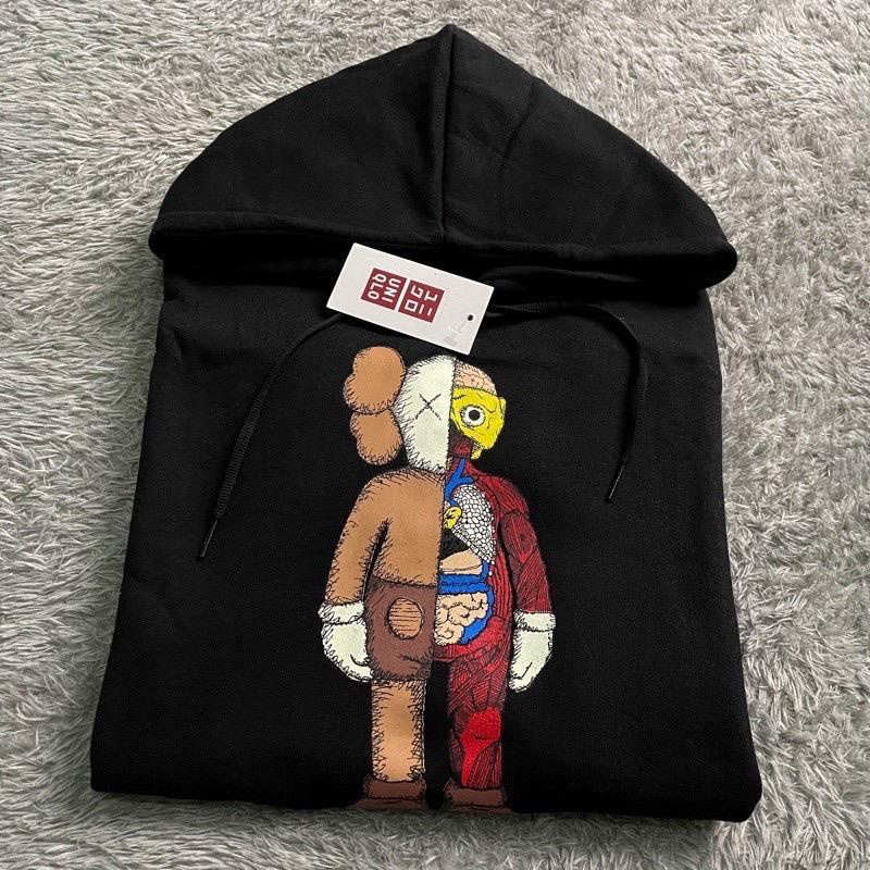 SWEATER HOODIE UNIQLO PREMIUM MIRROR FULLTAG-H. ANATOMY HITAM