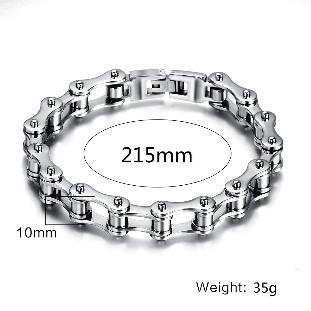 {LUCKID}Punk Stainless Steel Bracelet Men Biker Bicycle Motorcycle Chain Bracelets 8.5&quot;