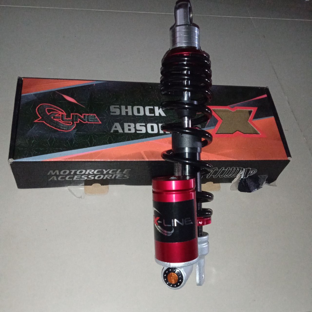 Shock breaker skok belakang Vario 125/150 tabung bawah panjang 330mm merk Xline warna hitam