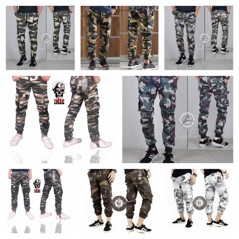 CELANA JOGGER CARGO PRIA/CELANA JOGGER LORENG PUTIH