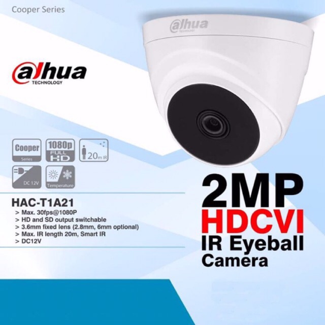 Kamera CCTV INDOOR DAHUA 2MP / 1080p IR EYEBALL CAMERA FULL HD