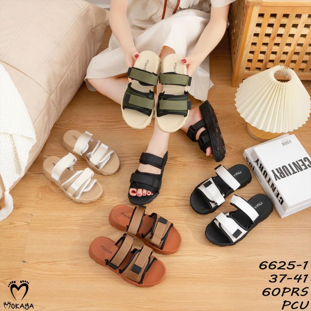 Sandal Wedges Slop Jelly Korea Polos Karet Wanita Ban 2 Velcro Cantik Keren Trendy Casual Elegant Import Mokaya / Size 37-41 (6625-1)