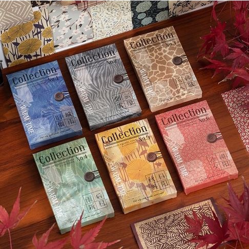

WARM TIME Scrapbook Paper Pack 8X13cm - Retro Cloth Pattern (60pcs)