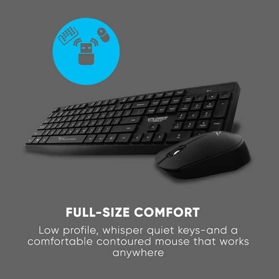 keyboard wireless bundle set hitam for pc dan smart tv