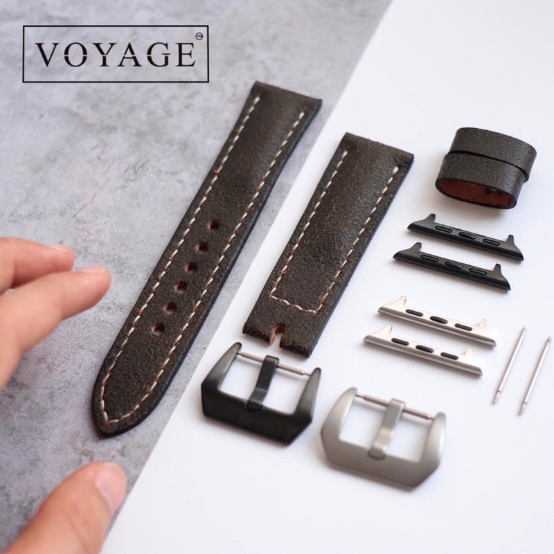 [KULIT SAPI ASLI] Tali Jam Tangan leather 22mm classic apple watch 5 iwatch 42mm 44mm GT 1 2 strap