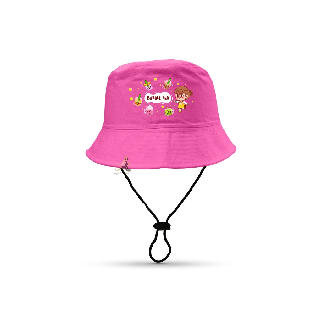 Topi Bucket Hat anak sablon BOBA/Bucket Sablon BOBA