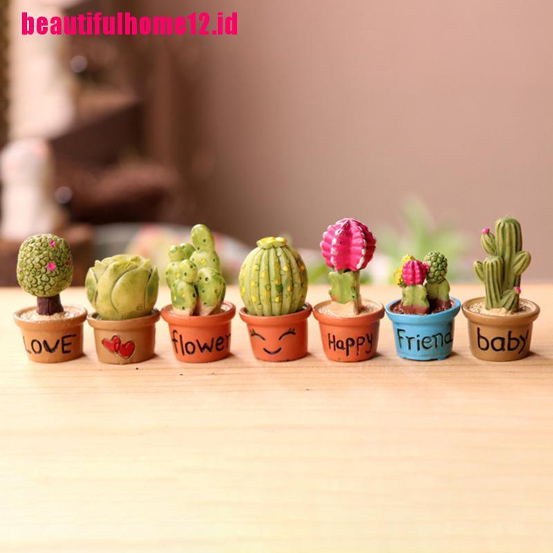 【beautifulhome12.id】5Pcs Miniature Succulent Plant In Pot For Dollhouse Furniture Decoration Home