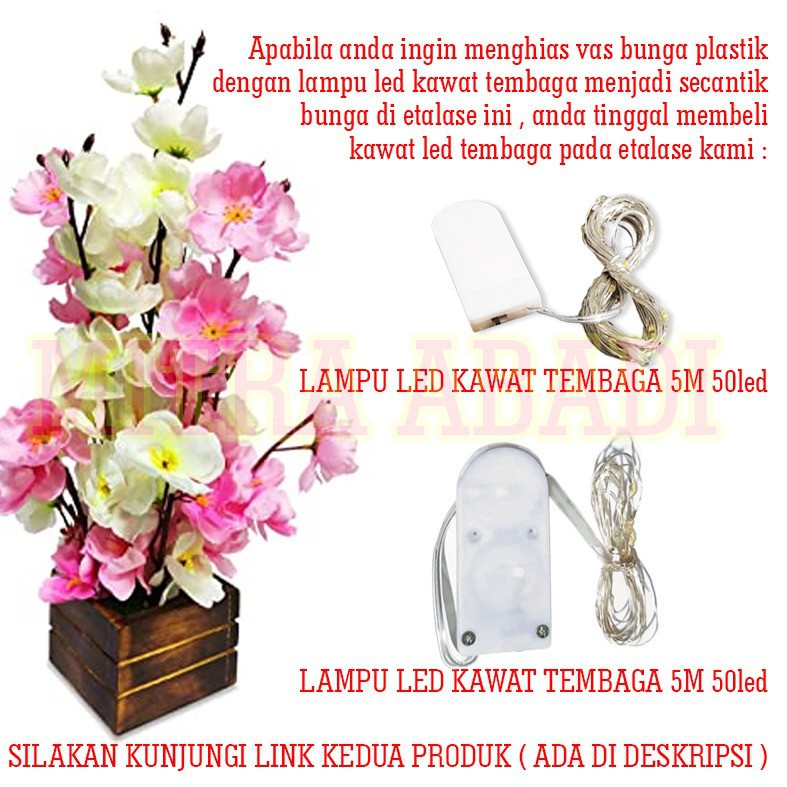 Dekorasi Vas Bunga / Ranting Pohon Lampu LED / Simulation Plum Blossom