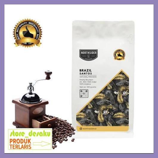 

57Ryr68- Biji Kopi Arabika Brazil Santos Natural -100Gr Northsider Coffee - Biji Kopi 4E57Edu-