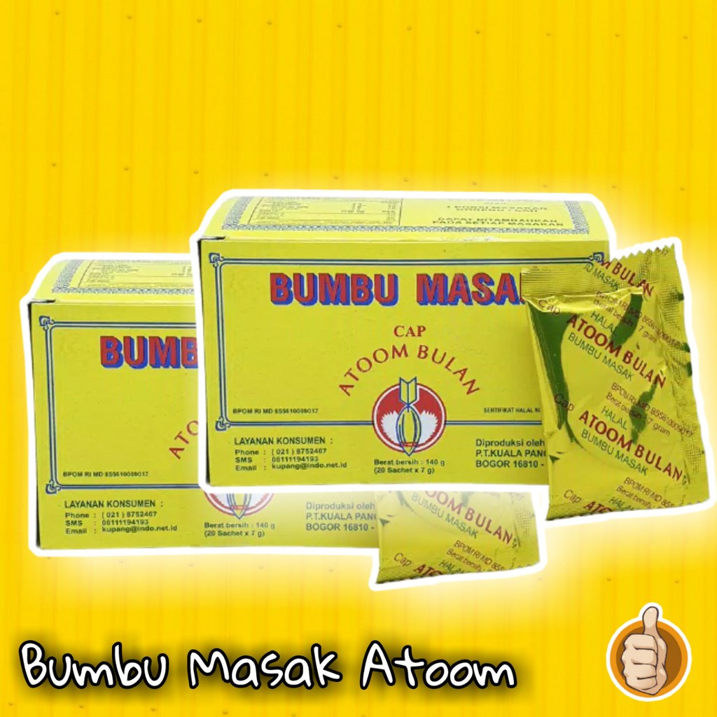 

Bumbu Masak Cap Atom / Atoom Bulan (7 gr x 2o sachet)