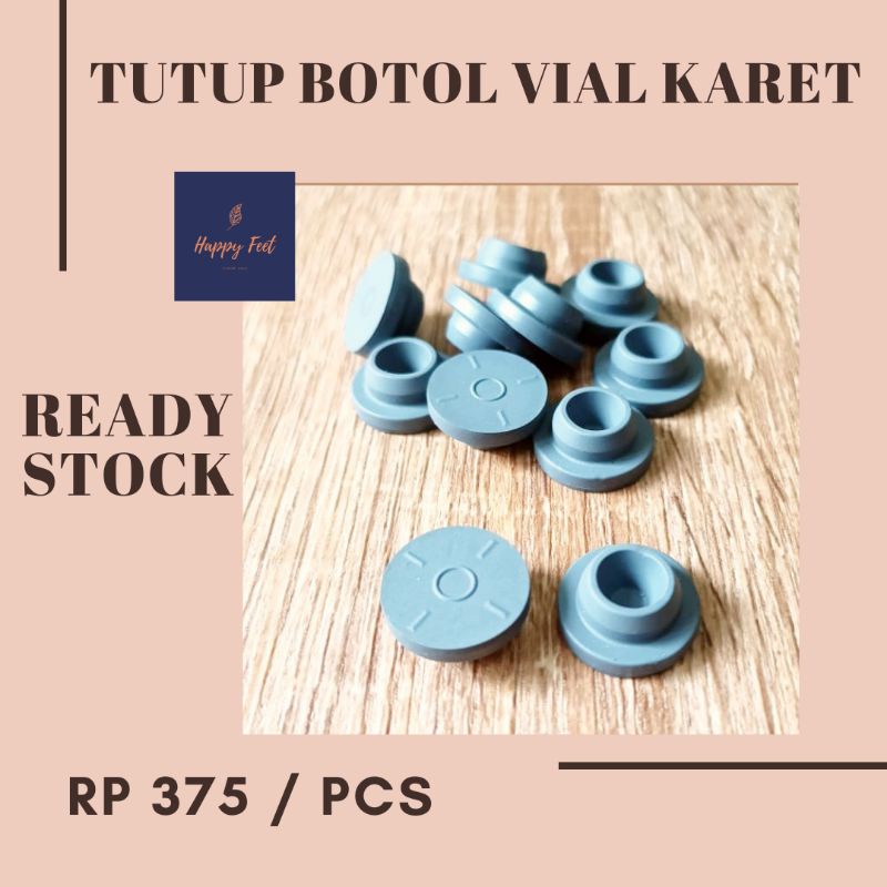 [20 PCS] TUTUP KARET BOTOL VIAL / PENISILIN BOTOL KACA