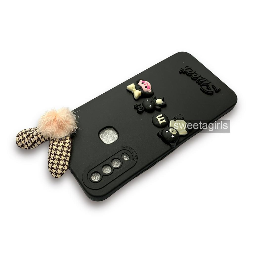 Softcase dengan boneka Timbul 3D untuk Vivo Y12 - Y15 - Y17 ( Sama Ukuran ) - Sweetacase.id - Casing Lucu - Kesing Cewek - Casing Lembut - Aksesoris Boneka Timbul - Case Bening - Lucu - Gemoy - Pom pom