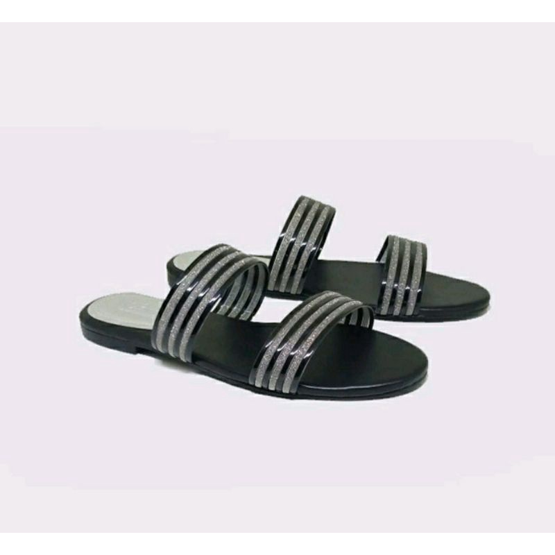 Original, Sandal Slide Wanita Big Size 41-45 / FlipFlop Slop Teplek JUMBO Besar Banget Krem Ori, 42