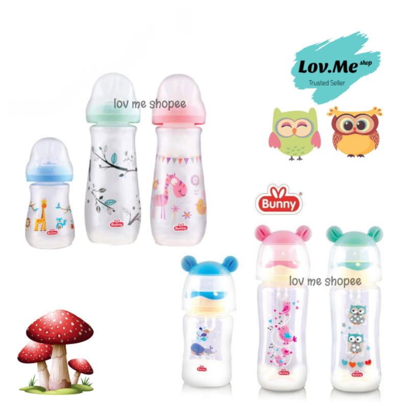 lov me❤ LUSTY BUNNY Botol Susu Bayi Reguler Slim Neck 60ml 125ml 250ml BPA FREE ADB6002 DB1209 DB2409 - DB1210 DB2410