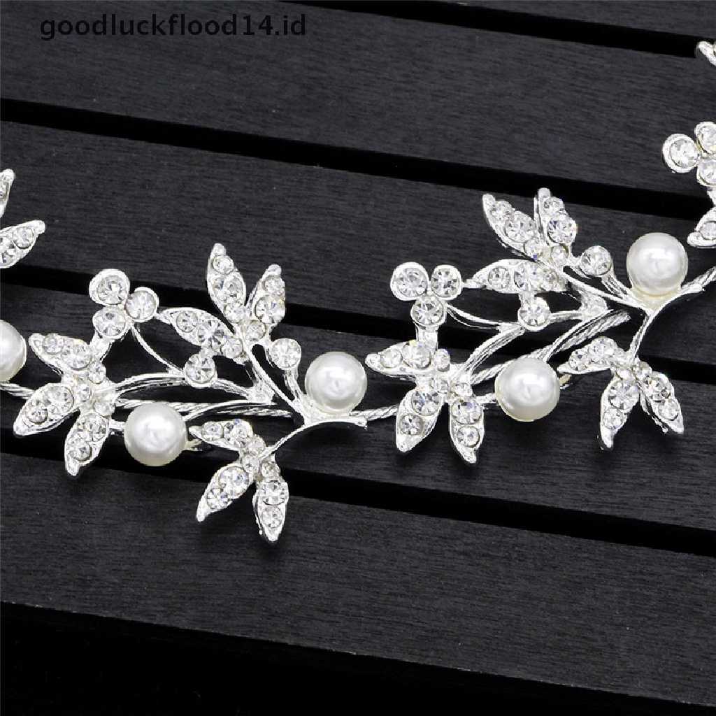 [OOID] Silver Bendable Pearl Crystal Bridal Hair Vine Wedding Headband Hair Accessories ID