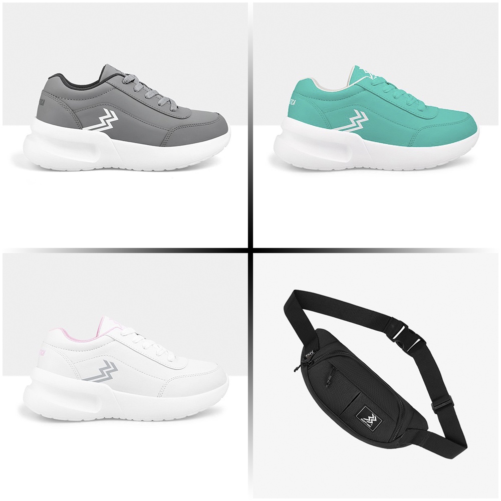 Sepatu Athletica by Geoff Max  l Alina Aqua Green Grey White Running Wanita Pria Olahraga Geoff Gmx 