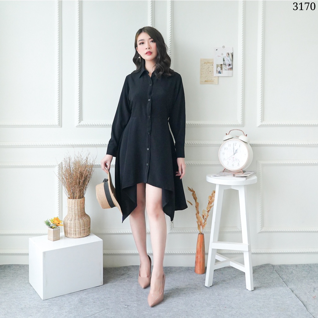 Bora Baju Tunik Hitam Fashion Muslim Wanita