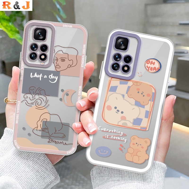 Casing TPU Redmi 10C Note 10s 10 5G Poco X3 GT M3 F3 X3 Pro Note 9 Note8 A10A 9C Mi 11T Motif Beruang Abstrak