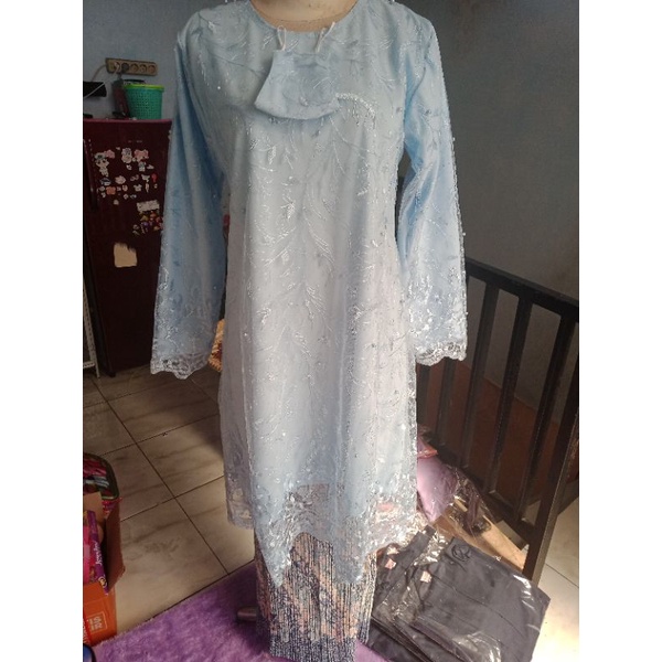 COD KEBAYA TUNIK TULE TILE JUMBO TULLE TULLE SERAGAM KEBAYA BRIDESMAIDS KEBAYA WISUDA MINT UNGU TARO ABU-TULE BORDIR-BIRUMUDA