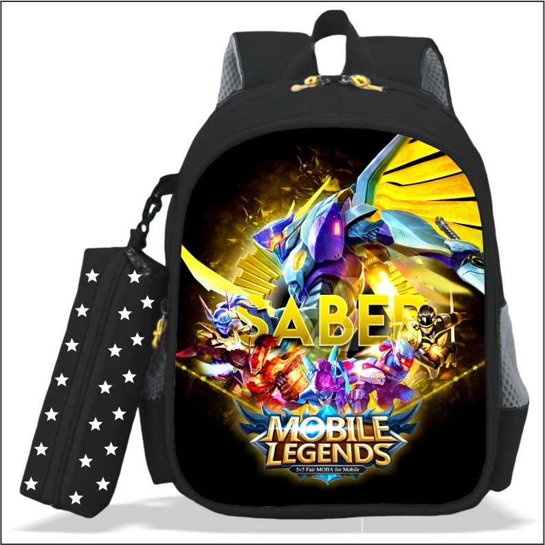 PREMIUM Tas Ransel Sekolah Anak Laki Laki TK SD PAUD Karakter Mobile Legend SABER Skin 2in1 Terbaru 