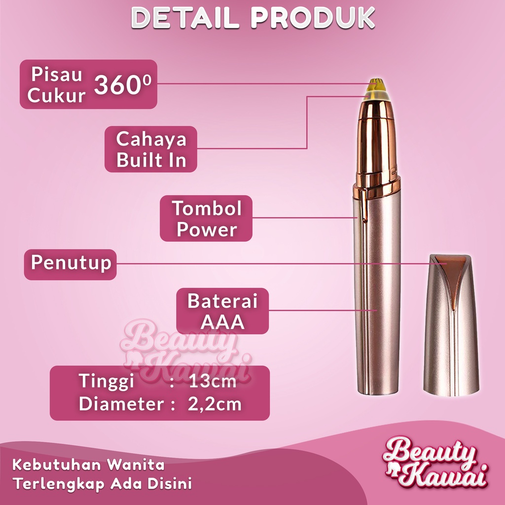 Cukur Alis Pencukur Rambut Eyebrow Shaver Cukuran Elektrik Trimmer Hair Flawless