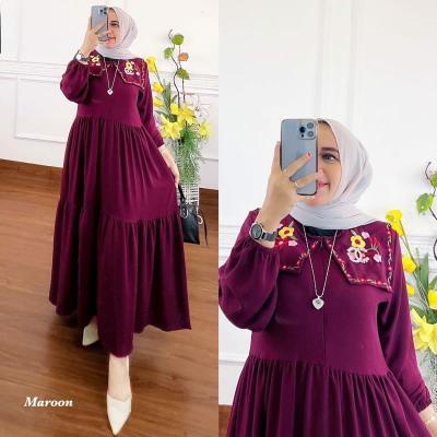 bunga maxi dress / dress bordir wanita / gamis bordir terbaru mewah / maxi bordir bunga / casual dress muslim / gamis terbaru 2022 model terbaru / gamis casual kekinian / bordir maxi dress / bordir dress muslim / gamis shakila bordir / dress simple elegan