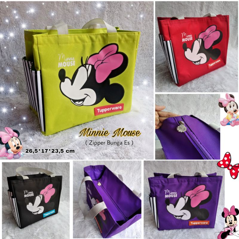 Tas bekal Minnie Mouse ( Zipper bunga Es ) / Minnie Mouse Tas Tupperware