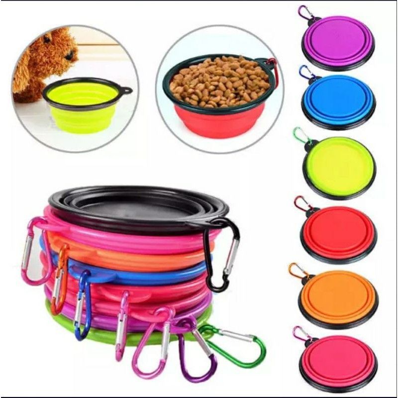 SILICONE PET BOWL LIPAT MANGKO KARET TEBAL TEMPAT MAKAN DAN MINUM HEWAN ANJING KUCING