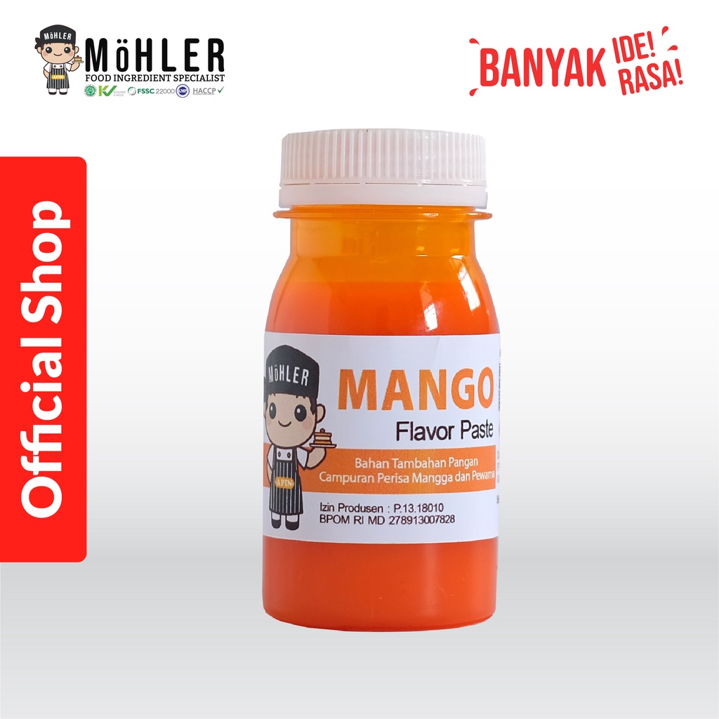 MOHLER Pasta perisa pewarna MANGGA / MANGO (KLIK KOMBO HEMAT UNTUK BELI 1 GRATIS 1)